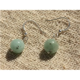 10mm Turquoise Quartz and 925 Silver Earrings 