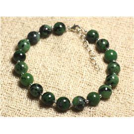 Armband Silber 925 und Halbedelstein - Ruby Zoisite 8mm