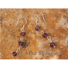 Amethyst and 925 Silver Earrings