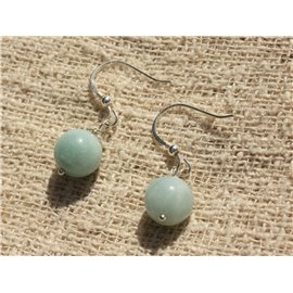 Earrings Silver 925 - Amazonite 10mm 