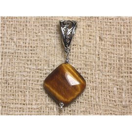 Halbedelsteinanhänger - Tiger Eye Diamond 19mm 