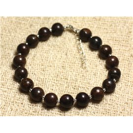 Bracciale Argento 925 e pietra semipreziosa - Bronzite 8mm