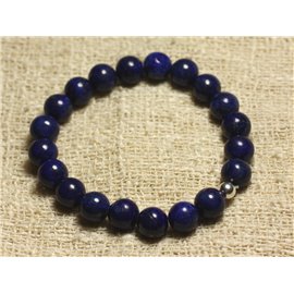 Sterling Silber Armband und 8mm Lapislazuli Steinperlen 