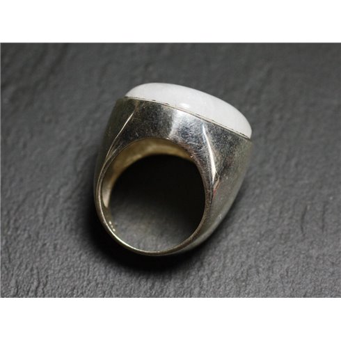 N223 - Bague Argent 925 et Pierre - Pierre de Lune Losange 23mm