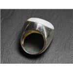 N223 - Bague Argent 925 et Pierre - Pierre de Lune Losange 23mm 