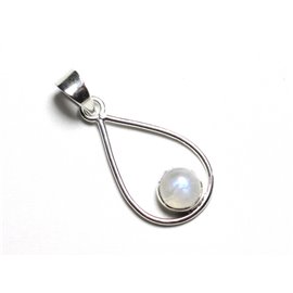 925 Silver Pendant and Stone - Drop 22mm Moonstone - PE115 