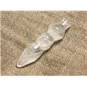 Collier Pendentif Pendule Egyptien Thot gravé Pierre - Cristal de Roche Quartz 46mm Blanc Transparent