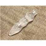 Pendentif Pendule Egyptien Thot en Pierre - Cristal de Roche Quartz 46mm 