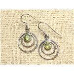 BO202 - Boucles d'Oreilles Argent 925 Cercles 19mm Péridot Facetté 