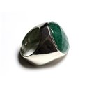 N223 - Bague Argent 925 et Pierre - Aventurine Losange Facetté 23mm 