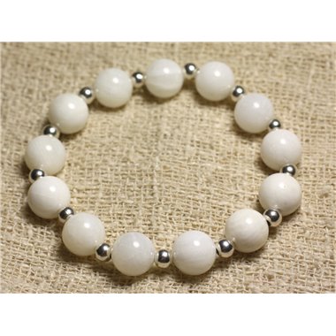 Bracelet Argent 925 et Perles de Nacre Blanche 10mm