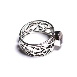N224 - Bague Argent 925 et Pierre - Quartz Rose Ovale Facetté 9x7mm  N224 - Bague Argent 925 et Pierre - Quartz Rose Ovale Facetté 9x7mm