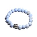 Bracelet Bouddha et Pierre semi précieuse - Agate Bleu clair 