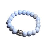 Bracelet Bouddha et Pierre semi précieuse - Agate Bleu clair 