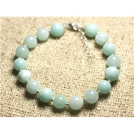 Pulsera de Plata 925 y Piedra - Jade Azul Turquesa 8mm 