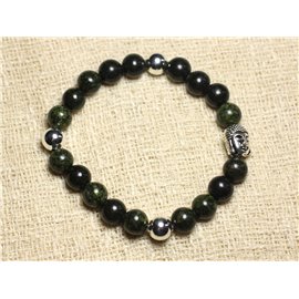 Buddha Armband und Halbedelstein - Serpentine 8mm 