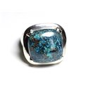 n110 - Bague Argent 925 et Pierre semi précieuse - Azurite Carré 18mm 