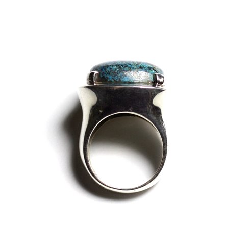 n110 - Bague Argent 925 et Pierre semi précieuse - Azurite Carré 18mm 