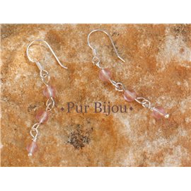 Cherry Quartz Earrings Silver 925 