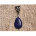 Pendentif Pierre semi précieuse - Lapis Lazuli Goutte plate 17x13mm 