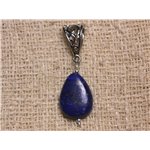 Pendentif Pierre semi précieuse - Lapis Lazuli Goutte plate 17x13mm 