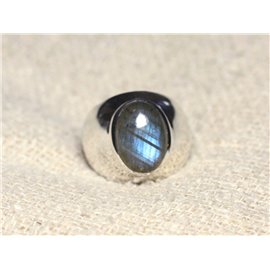 n116 - Anello in argento 925 e pietra - Labradorite ovale 14x10mm 