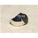 n116 - Bague Argent 925 et Pierre - Labradorite Ovale 14x10mm 