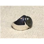 n116 - Bague Argent 925 et Pierre - Labradorite Ovale 14x10mm 