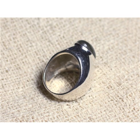 n116 - Bague Argent 925 et Pierre - Labradorite Ovale 14x10mm 