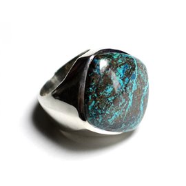 N223 - 925 Silver and Stone Ring - Azurite Losange 23mm 