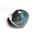 N223 - Bague Argent 925 et Pierre - Azurite Losange 23mm 