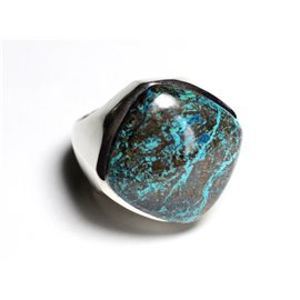 N223 - Bague Argent 925 et Pierre - Azurite Losange 23mm  N223 - Bague Argent 925 et Pierre - Azurite Losange 23mm