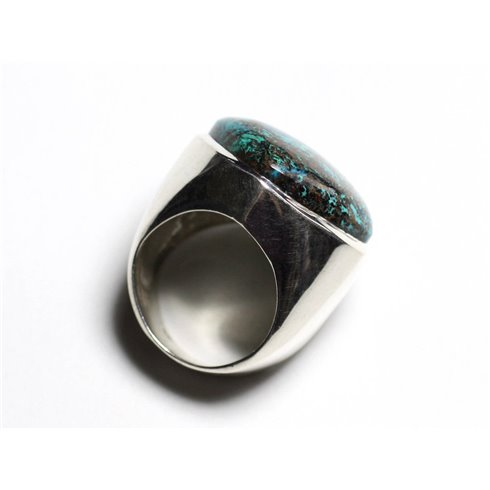 N223 - Bague Argent 925 et Pierre - Azurite Losange 23mm