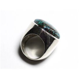 N223 - Bague Argent 925 et Pierre - Azurite Losange 23mm  N223 - Bague Argent 925 et Pierre - Azurite Losange 23mm