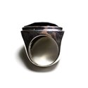 N347 - Bague Argent 925 et Pierre - Onyx Noir Triangle Facetté 21mm