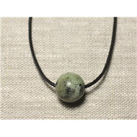 Collana con ciondolo in pietra semipreziosa - pallina turchese africana 14 mm 