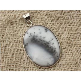 n20 - Pendant Silver 925 and Dendritic Agate Oval 36x28mm 