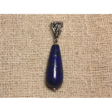 Pendentif Pierre semi précieuse - Lapis Lazuli Goutte ronde 30x12mm 