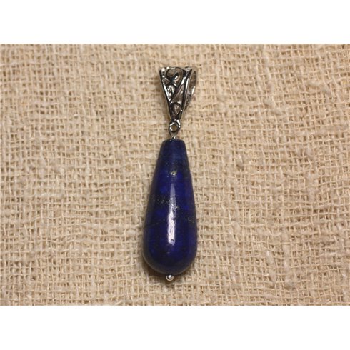 Pendentif Pierre semi précieuse - Lapis Lazuli Goutte ronde 30x12mm 