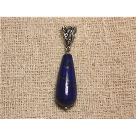 Halfedelsteen hanger - Lapis Lazuli Ronde druppel 30x12mm 