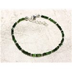 Bracelet Argent 925 et Pierre - Tourmaline Verte rondelles facettées 3x2mm Bracelet Argent 925 et Pierre - Tourmaline Verte rondelles facettées 3x2mm