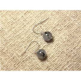 Pendientes de Plata 925 y Piedra - Cuarzo Turmalina 10mm 