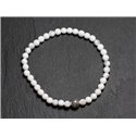 Bracelet Pierre semi précieuse Howlite 4mm et Perle argentée 