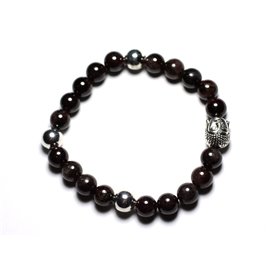 Buddha and semi-precious stone bracelet - Garnet 