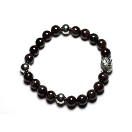 Buddha und Halbedelstein Armband - Granat 