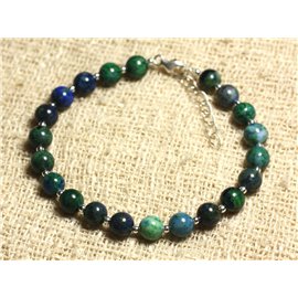 Bracelet 925 Silver and Stone - Chrysocolla 6mm 