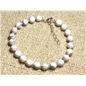 Bracelet Argent 925 et Pierre - Howlite 6mm