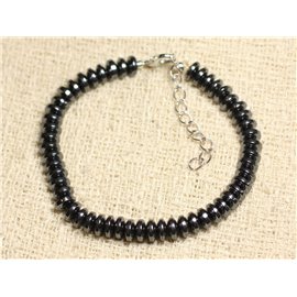 Bracciale Argento 925 e Pietra - Rondelle Ematite 6mm 