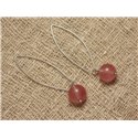 Boucles d'Oreilles Pierre semi précieuse Quartz Cerise 