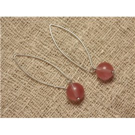 Cherry Quartz semi precious stone earrings 